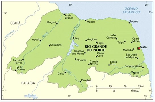Map of Rio Grande Do Norte State. Peta Negara Bagian Rio Grande Utara. Rio Grande Do Norte State Map. Map of State of Rio Grande Do Norte. State of Rio Grande Do Norte Map. Mapa do Estado do Rio Grande do Norte. Mapa do Rio Grande do Norte