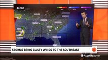 Thunderstorms lead to flash floods and gusty winds in the Southeast