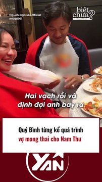 Quý Bình từng kể quá trình vợ mang thai cho Nam Thư