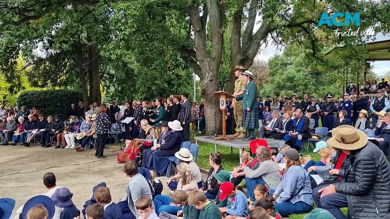A hymn sung at Armidale Anzac Day service, 2025