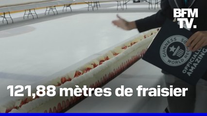 Une pâtisserie d'Argenteuil a battu le record du monde du plus long fraisier