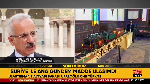 Ulaştırma ve Altyapı Bakanı Uraloğlu CNN TÜRK'te: Suriye ile liman konusunda iş birliği