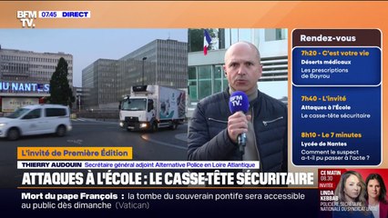 Attaque mortelle dans un lycée de Nantes: "Au début de sa garde à vue il était plutôt mutique", explique Thierry Audouin (Alternative Police)