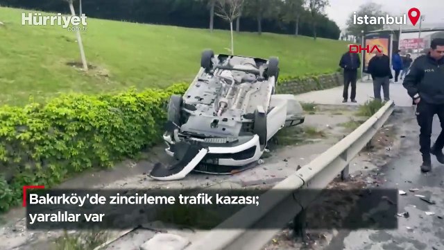 Bakırköy'de zincirleme trafik kazası; yaralılar var