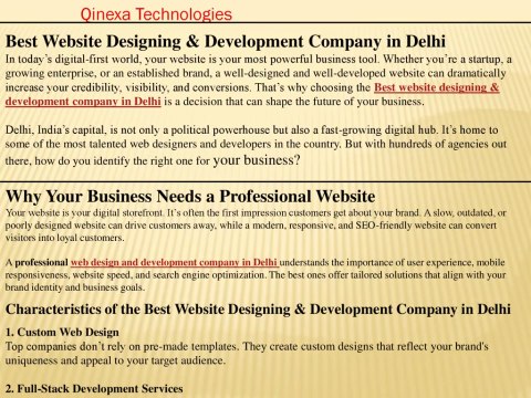 Best Website Designing & Development Company in Delhi
