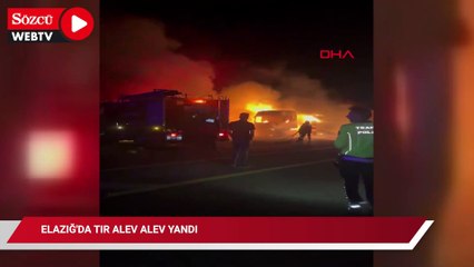 Elazığ'da TIR alev alev yandı