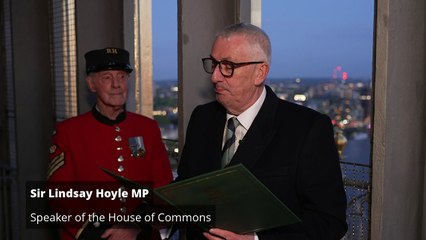 Speaker turns on Big Ben's light to mark WW2's end