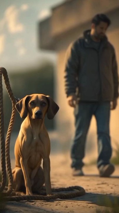 A loyal dog and his master.