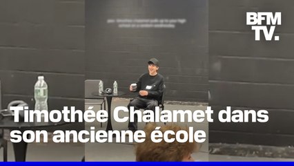 L'acteur Timothée Chalamet en visite surprise dans son ancienne école à New York