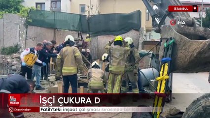 İstanbul'da inşaat çalışması sırasında bir işçi kazılan temele düştü