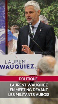 Laurent Wauquiez en meeting devant les militants aubois