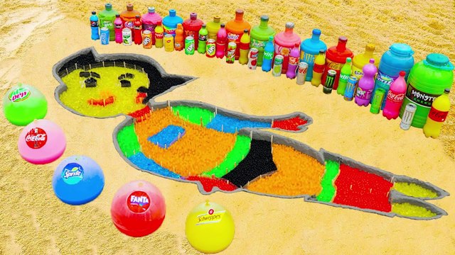 How to make Rainbow Astro Boy with Orbeez, Balloons Fanta, Spitre, Coca Cola, Mentos & Popular Sodas