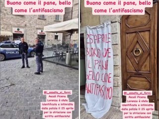 25 aprile: lo striscione (e il panificio) nel mirino delle forze dell’ordine