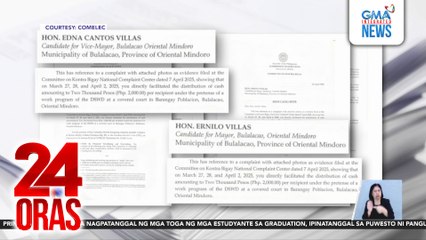 Bulalacao candidates Ernilo at Edna Villas, itinanggi ang umano'y vote-buying | 24 Oras