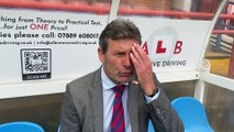 Aldershot Town manager Tommy Widdrington post-Sutton United
