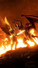 Epic Fantasy Battle: Winged God vs Horned Demon | Fiery Underworld Clash