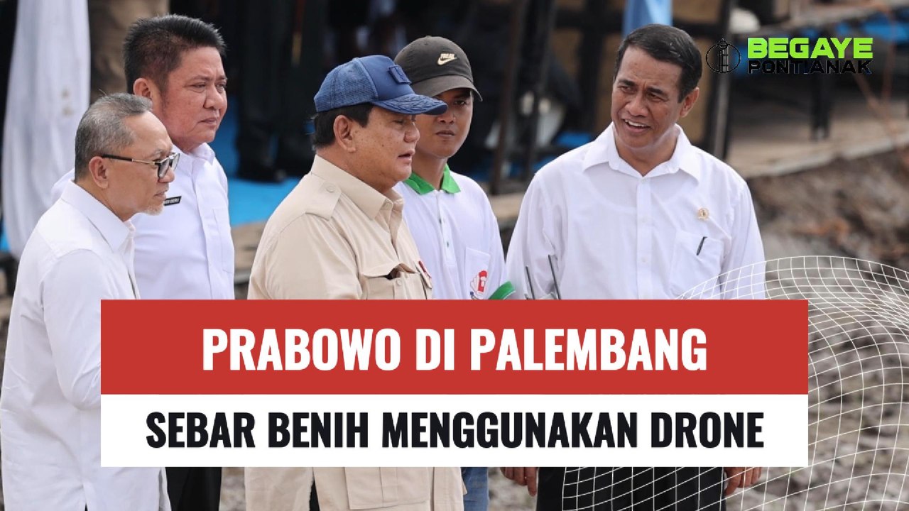Prabowo Sebar benih Menggunakan Drone