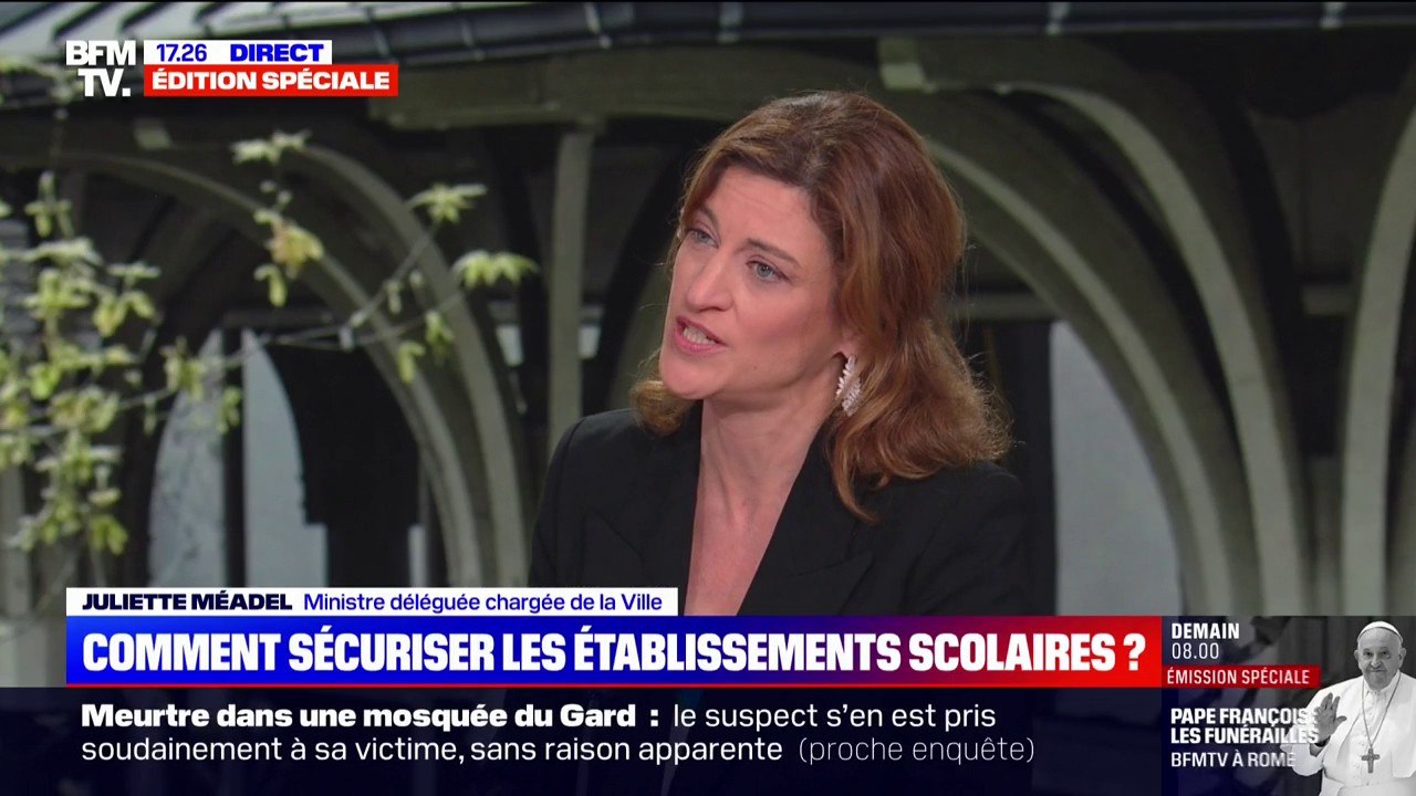 Portiques à l'école: "La réponse sécuritaire c'est une des réponses, mais ça ne suffit pas", explique Juliette Méadel, ministre déléguée chargée de la Ville