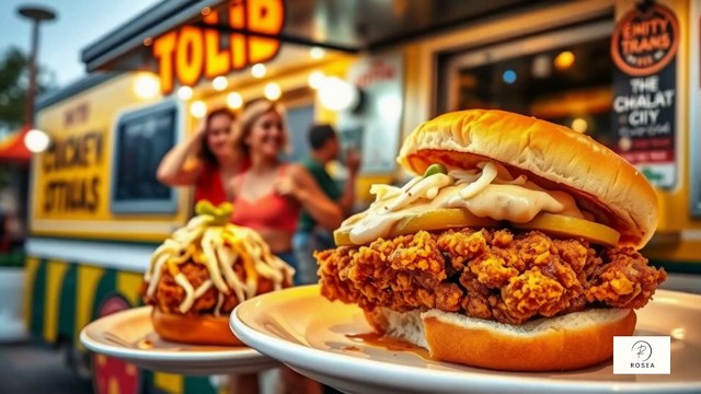 “Chicken-Fried Steak Sandwiches on the Streets of OKC – Crispy, Juicy, Unmissable!”