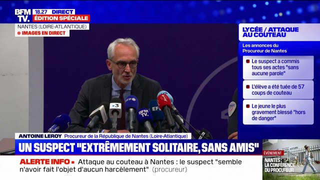Attaque au couteau à Nantes: le procureur explique que les difficultés psychologiques du suspect étaient déjà prises en charge