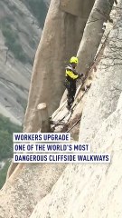 Daring repairs: Cliffside path gets a high-stakes makeover