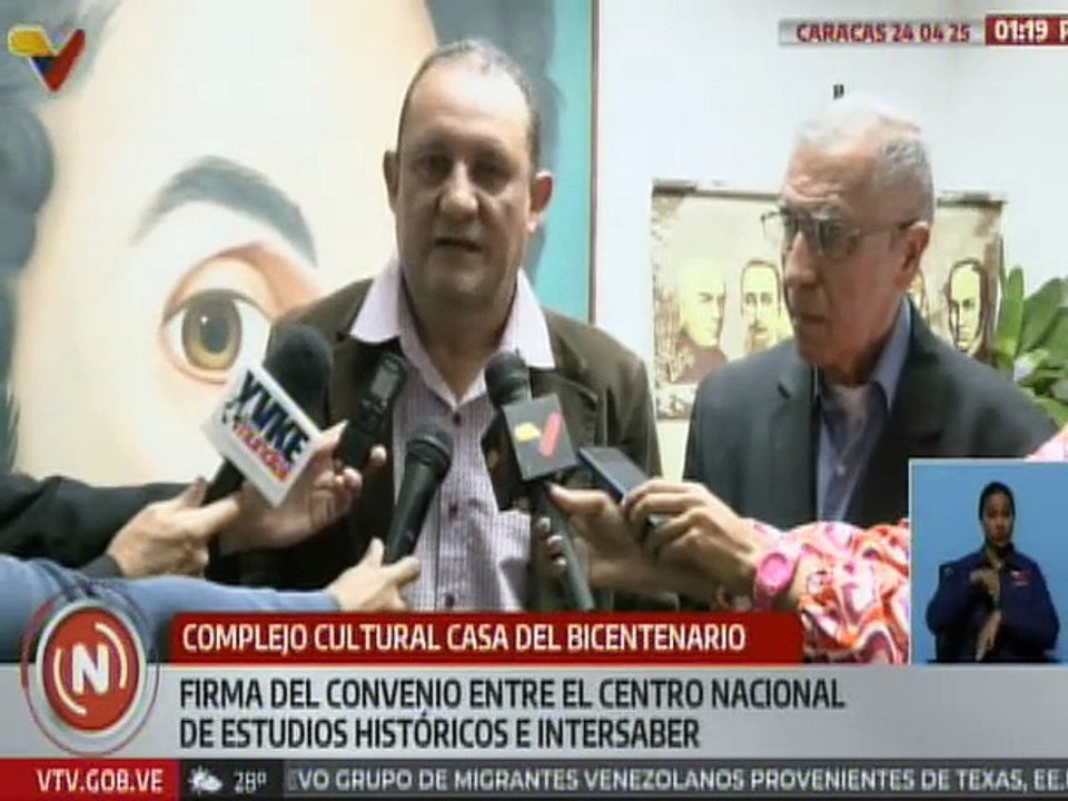 Caracas | Realizan firma de Convenio entre el Centro Nacional de Estudios Históricos e Intersaber