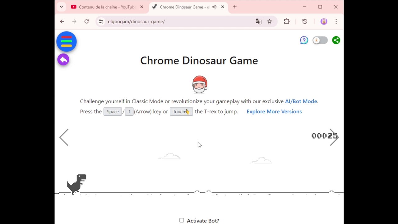 speedrun dinauraur game with a cheat