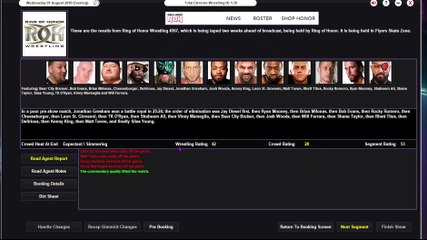 TEW IX 2018 8 Way Warfare Save #. 3rd ROH TV Show, Setting up for the ROH PPV