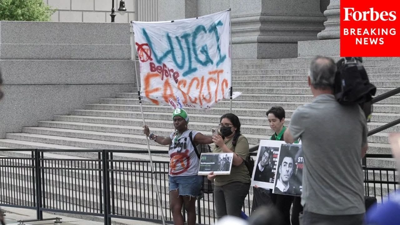 Supporters For Luigi Mangione Gather Outside Of Federal Court Ahead Of His Hearing