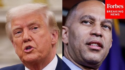 Hakeem Jeffries Holds Press Briefing During CODEL In Denmark