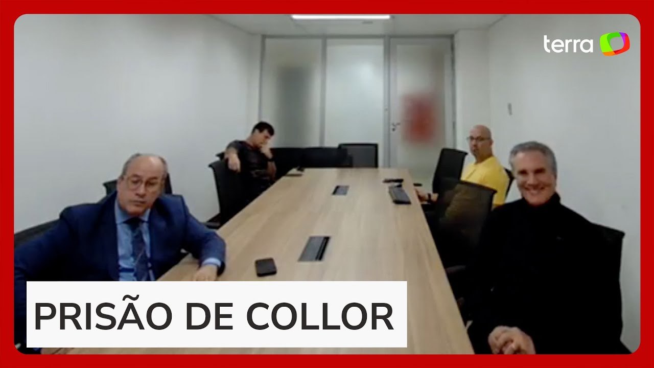 Com sorriso no rosto, Collor passa por audiência de custódia e é transferido para presídio em AL