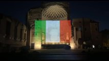25 aprile, il Tempio di Venere di Roma con la bandiera italiana