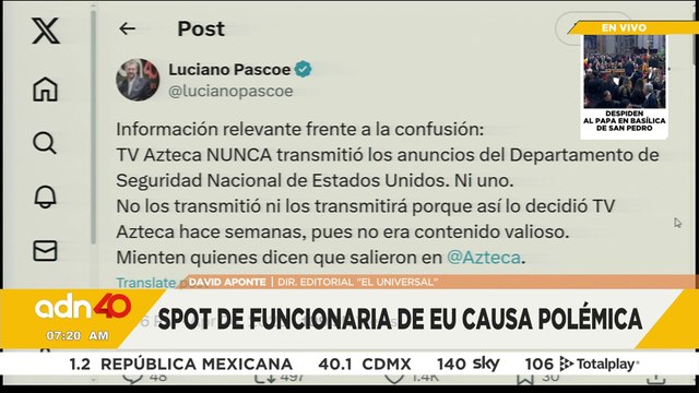 Spot de funcionaria de EE.UU. causó polémica en televisión abierta en México