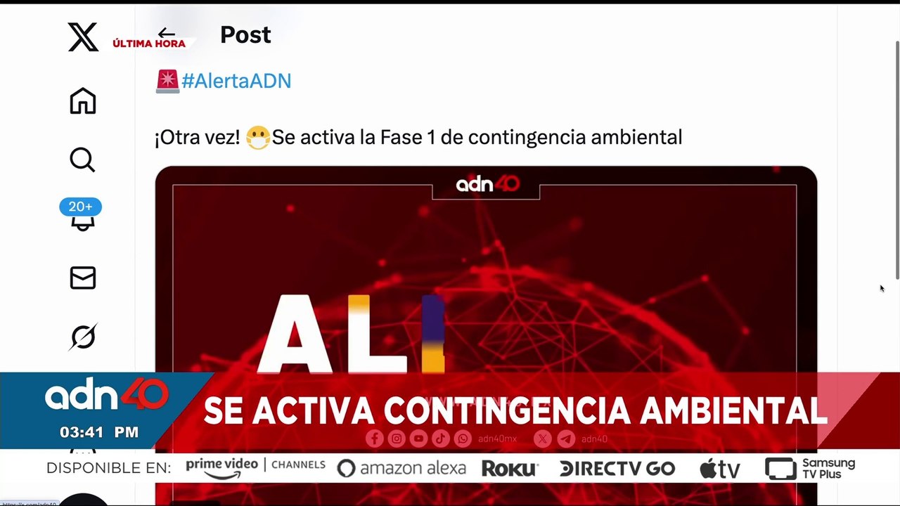 🚨¡Última Hora! Se activa la contingencia ambiental en la Zona Metropolitana del Valle de México