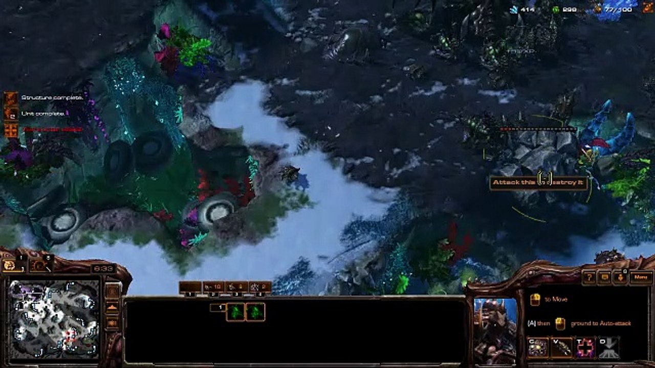 [SC2]No.0372--Great ZERG Player vs Medium-Level PROTOSS A.I, WIN[Mass Queen-Hydra].CUT.01'43-19'09