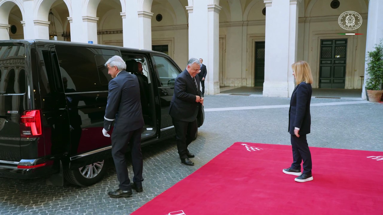 Roma - Palazzo Chigi, incontro di cortesia Meloni - Orbán (25.04.25)