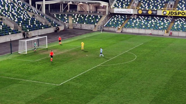 Irish Junior Cup penalty shoot-out and Ardmore celebrations