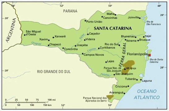 Map of Santa Catarina State. Peta Negara Bagian Santa Catarina. Santa Catarina State Map. Map of State of Santa Catarina. State of Santa Catarina Map. Peta Santa Catarina. Santa Catarina Map. Mapa do Estado de Santa Catarina. Mapa de Santa Catarina