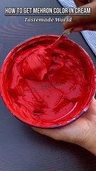 how to get mehron color in whipping cream #tastemadeworld #redcolorcream
