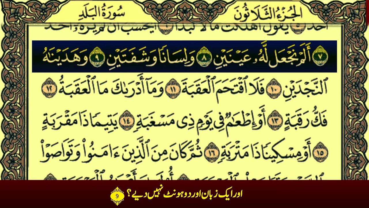 Surah Al-Balad (سورة البلد ترجمعہ کے ساتھ) with Urdu Translation (Tafheem ul Quran)Recitation by Qari Muhammad Bilal