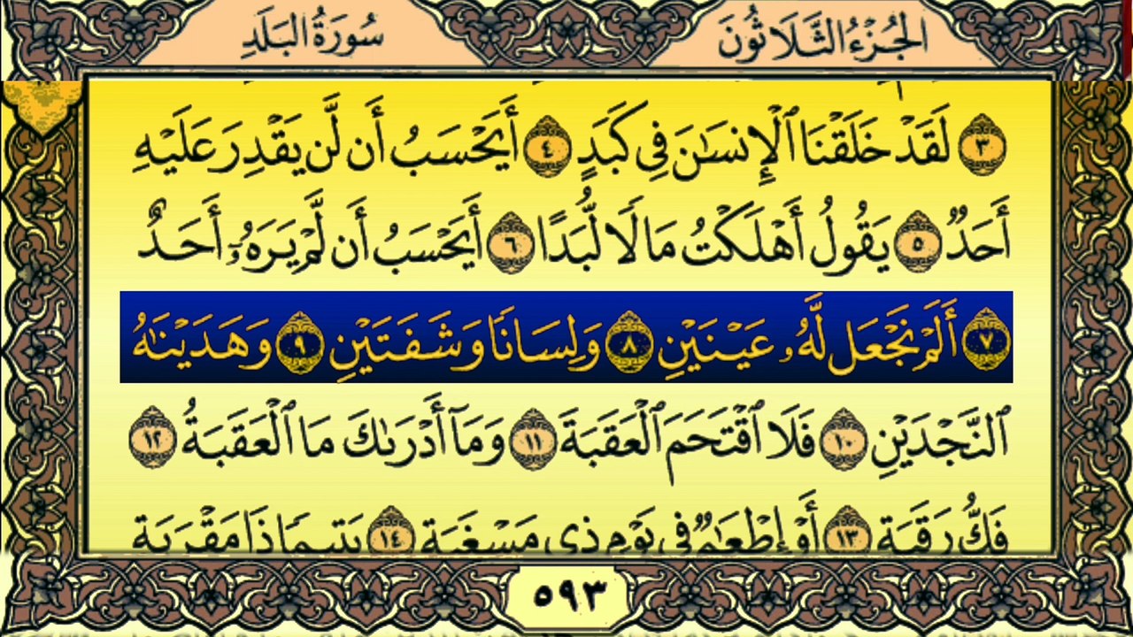 Surah Al-Balad (سورة البلد). Tilawat By Qari Muhammad Bilal