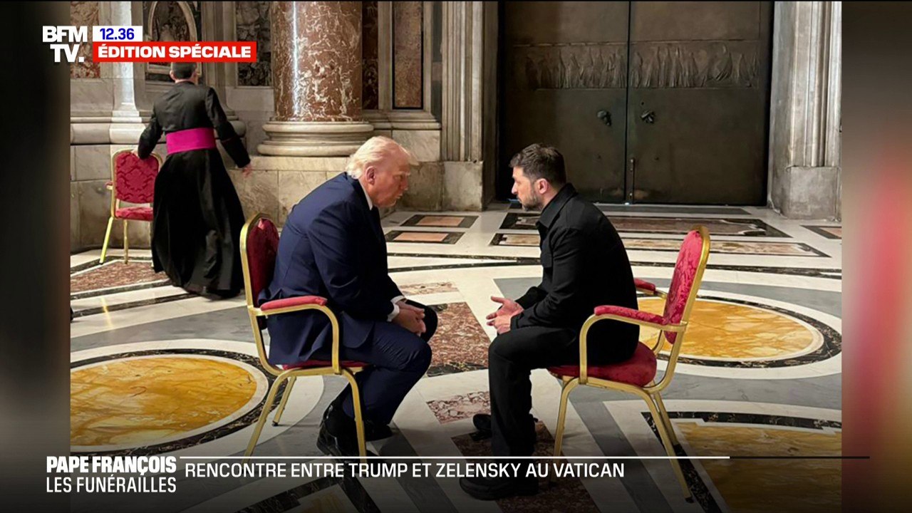 Donald Trump et Volodymyr Zelenski profitent des funérailles du pape pour dialoguer au milieu de la basilique Saint-Pierre