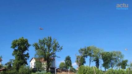 Les Canadairs en excercice sur l'Adour au Pays Basque