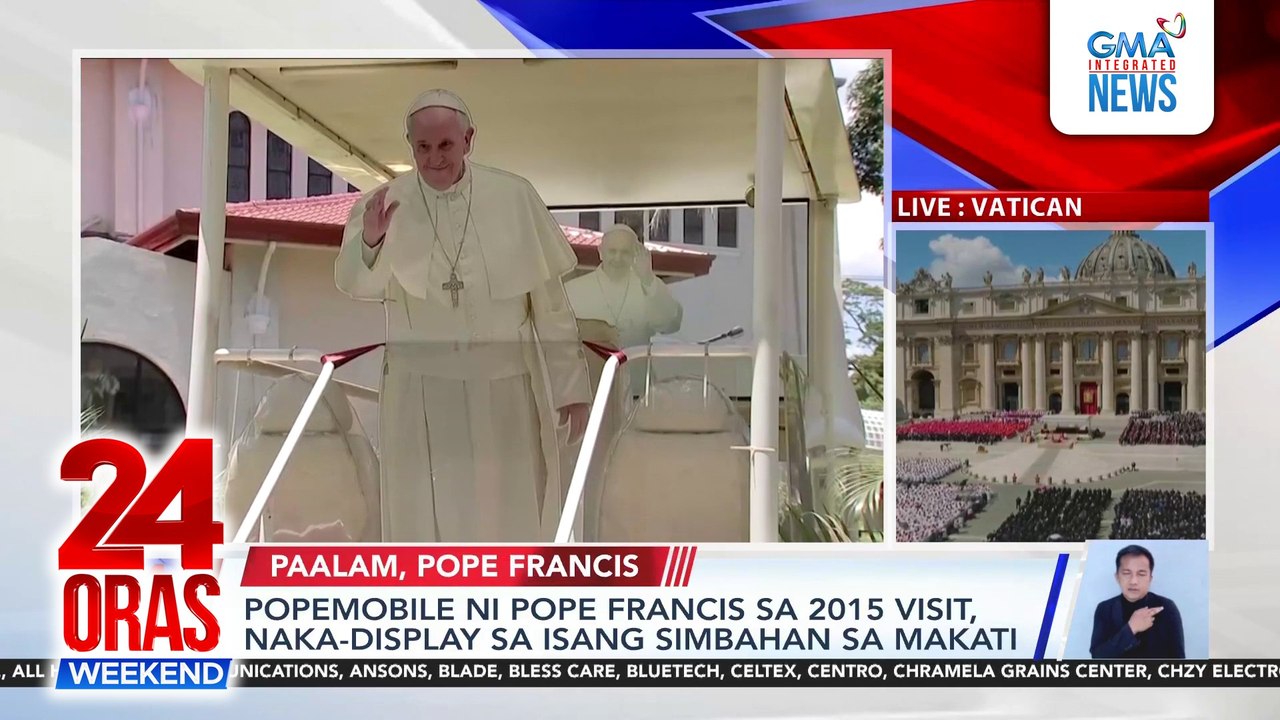 Popemobile ni Pope Francis sa 2015 visit, naka-display sa isang simbahan sa Makati | 24 Oras Weekend