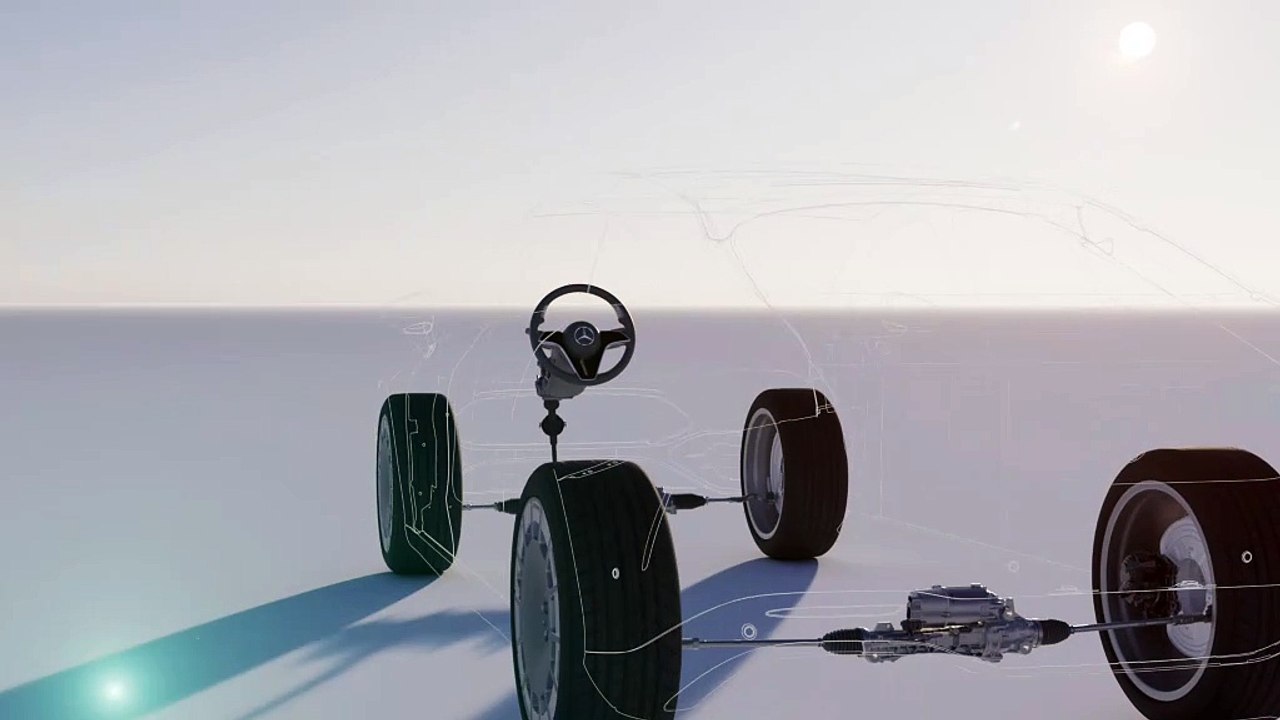 Le système de direction électrique Mercedes-Benz ne nécessite pas de liaison mécanique entre le volant et les roues avant
