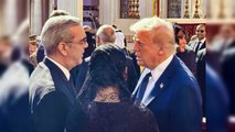 Abinader y Donald Trump conversan durante ceremonial al papa Francisco