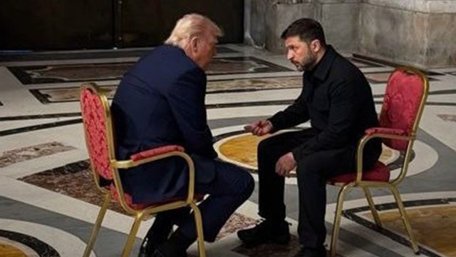 White House में बहस के बाद पहली बार यूं मिले ट्रंप-जेलेंस्की