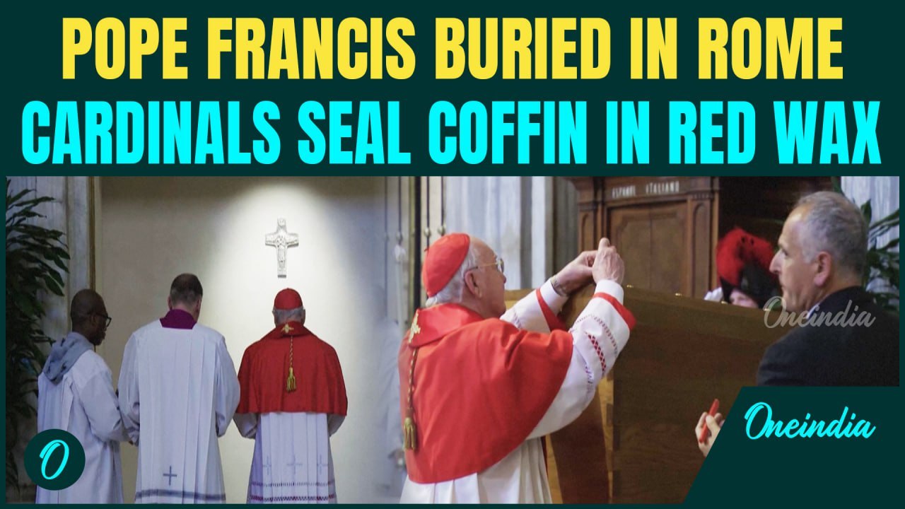 Pope Francis' Wooden, Zinc Coffin Sealed & Buri...