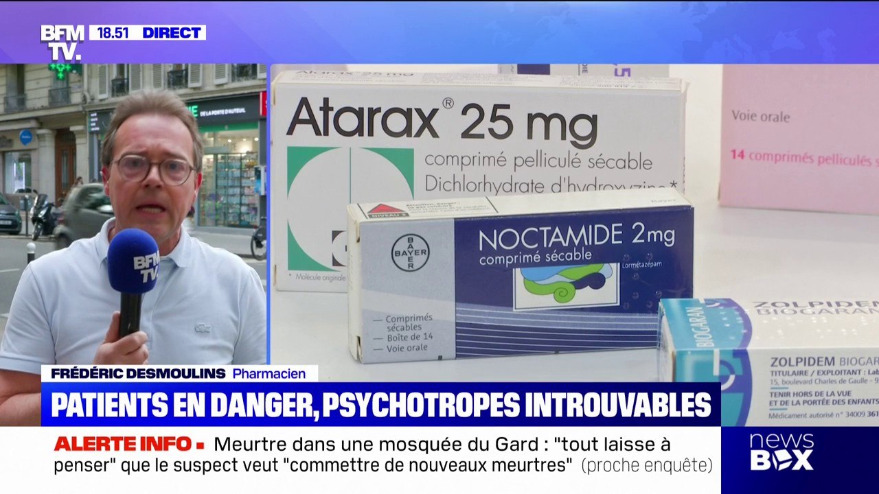 Pénurie de médicaments psychotropes: "Nos patients commencent à être désœuvrés", indique Frédéric Desmoulins, pharmacien