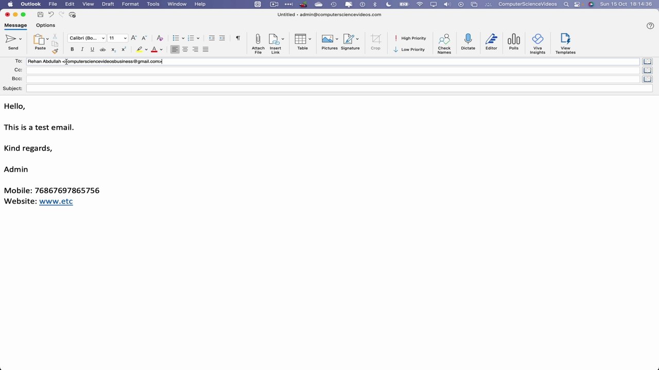How to INSERT a Basic Signature to Your Email On Microsoft Outlook Using a Mac Computer - Tutorial